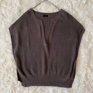 lowrys Side Slit Knit Vest Gray